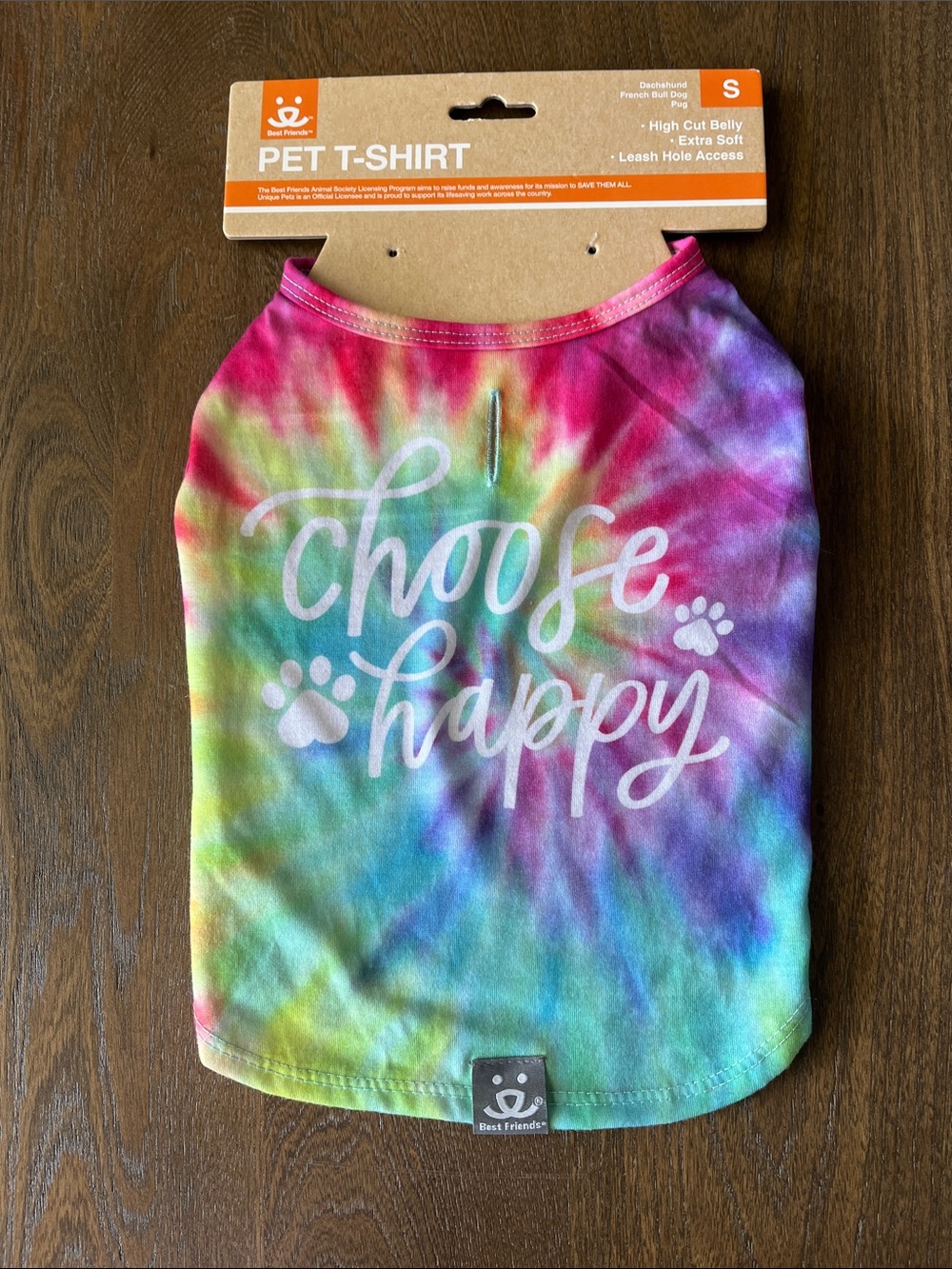 FRIENDS Tie-Dye "Choose Happy" Pet T-Shirt - Multicolor